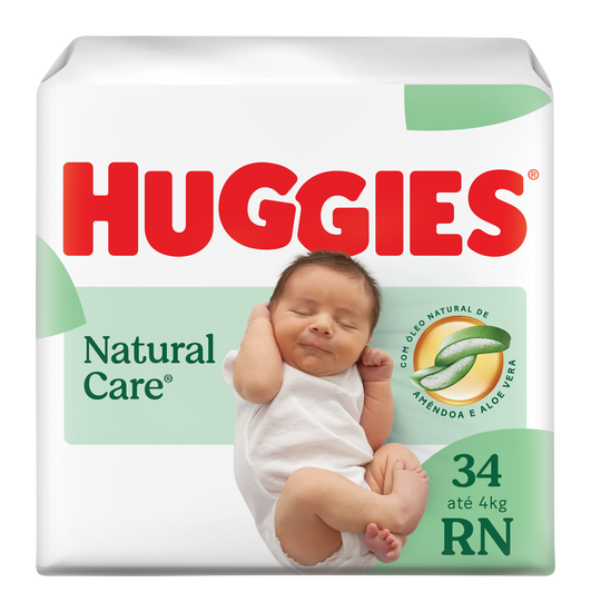 Huggies Fralda Descartável Premium Natural Care RN - 34 Un